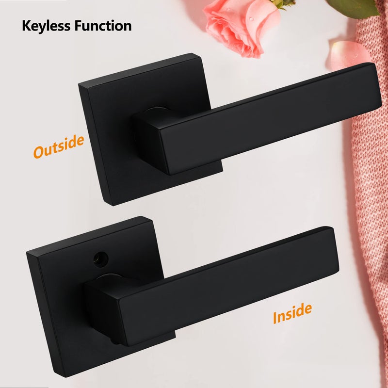 NEWBANG Solid Door Lever Handle Matte Black Finish - Image 5